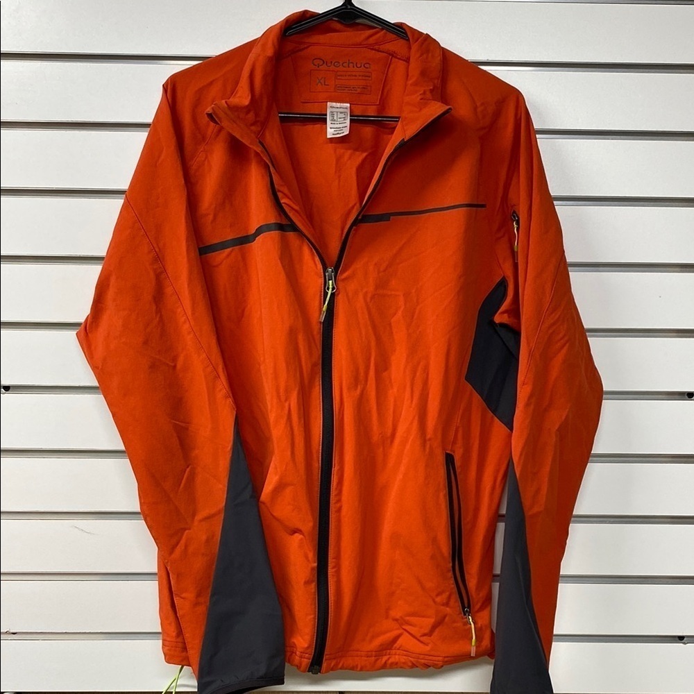 Quechua Orange and Black Windbreaker Jacket men’s‎ large